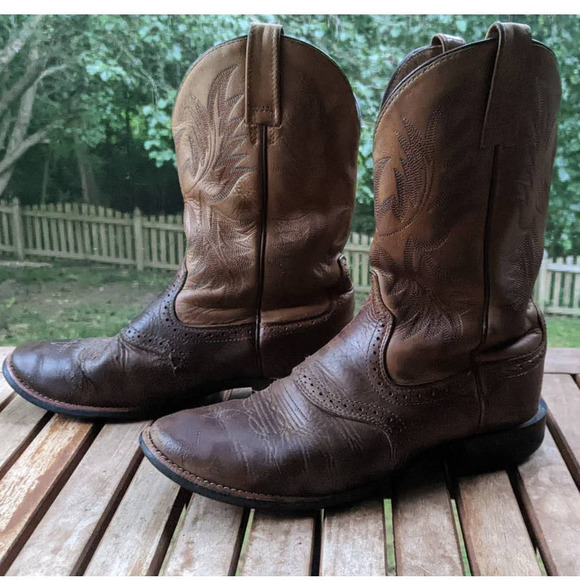 ARIAT Heritage Stockman Western Boot Leather Cowboy Boots Size 9.5D 10002247 - Picture 4 of 11